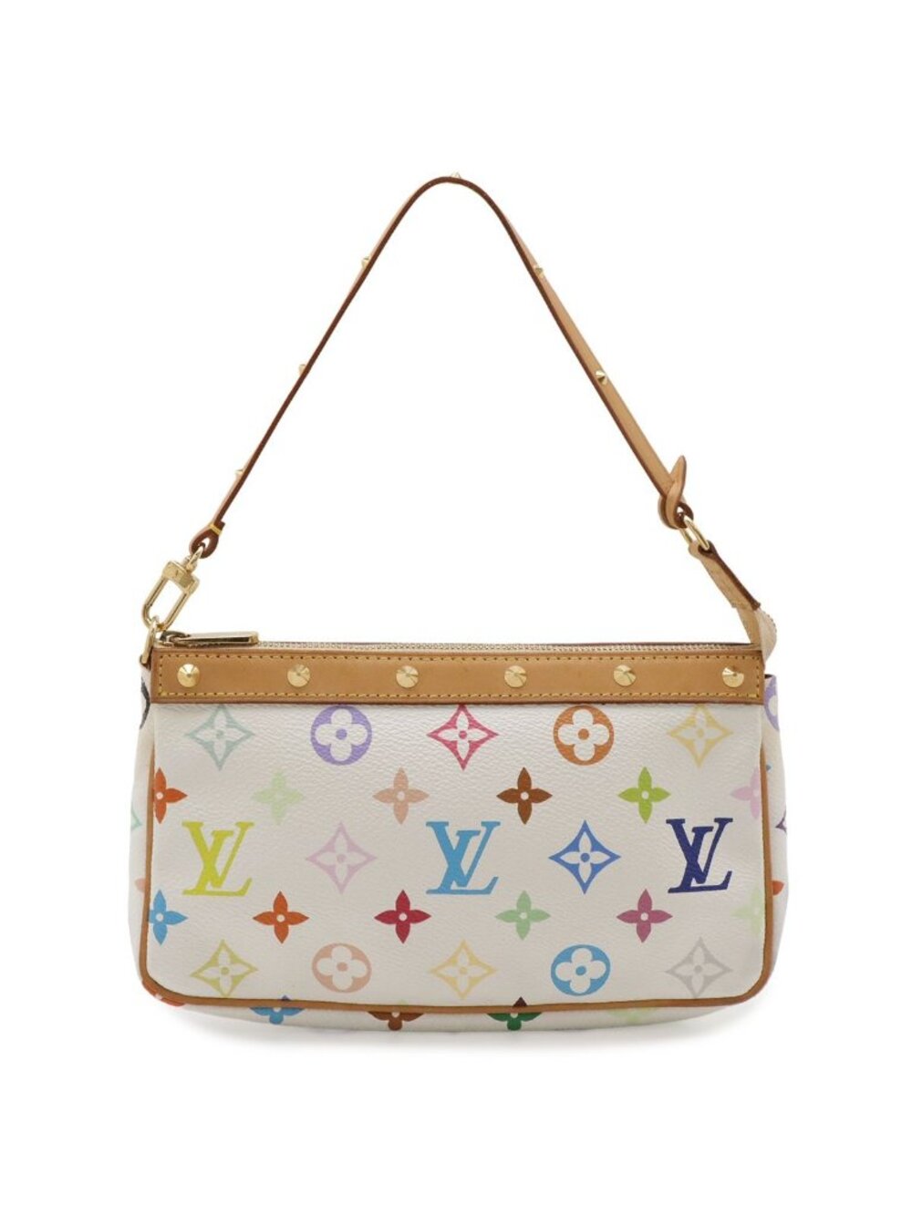 Louis Vuitton Monogram Multicolor Pochette Pouch Party Blanc White - Picture 1 of 8